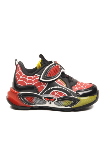 Red Black Velcro Light Flexible Boys Sports Shoes 2048 P