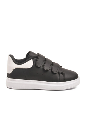 Black and White Velcro Lightweight Boys Sneakers 2480-26K F