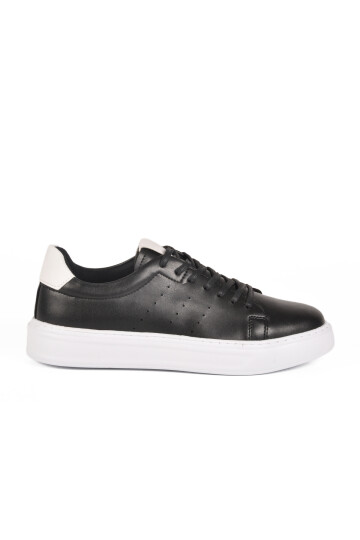 Black and White Lace-Up Lightweight Mens Sneaker 136 M