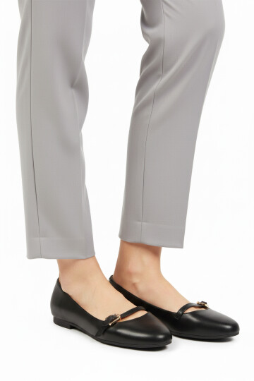 Siyah Cilt Hafif Esnek Kadın Babet 312456 Z