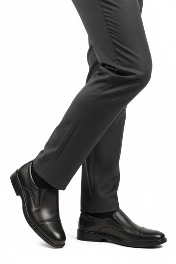 Black Genuine Leather Gel Sole Anatomic Mens Classic Shoes 425 M