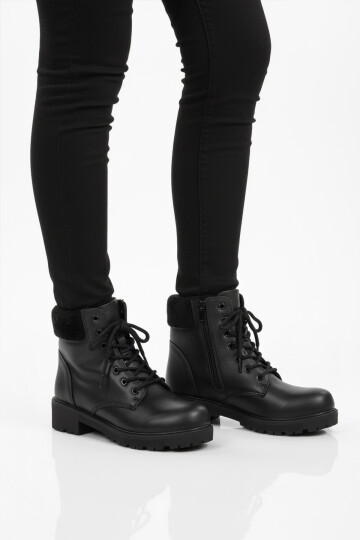 Black Polar Fleece Non-Slip Womens Boots Marc 4030 Z