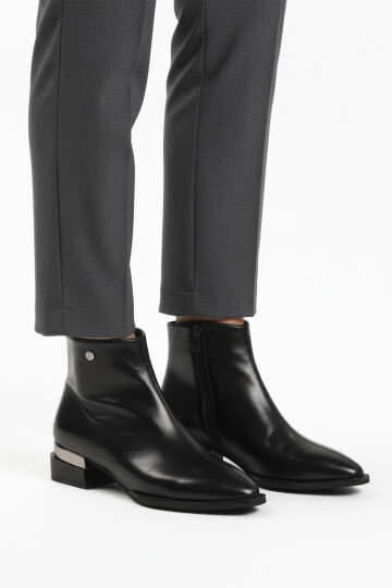 Shiny Black Fur-lined Cold-Resistant Womens Boots PC-54991 Z