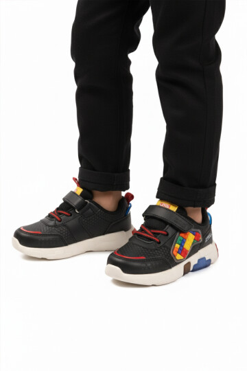 Black Velcro Lightweight Boys Sneakers Heros P