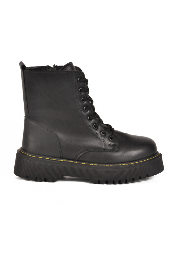 Black Lace-Up Zippered Fleece Womens Boots Terra 5000 Z