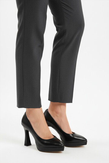 Black Thin Long Womens High Heel Shoes 448206 Z