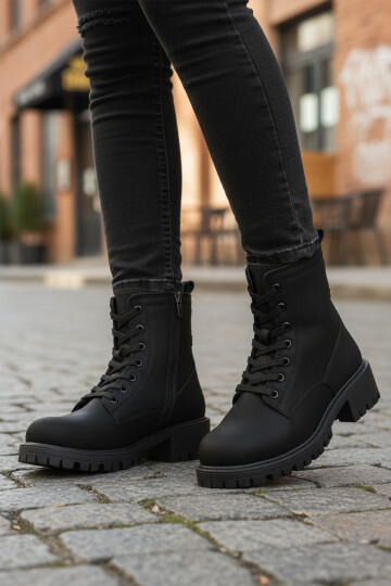 Black Emerald Polar Fleece Non-Slip Sole Womens Boots 23008 Z