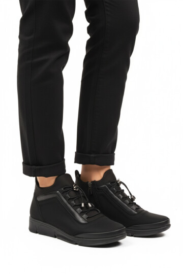 Black Cold-Resistant Non-Slip Sole Womens Boots 293113 Z