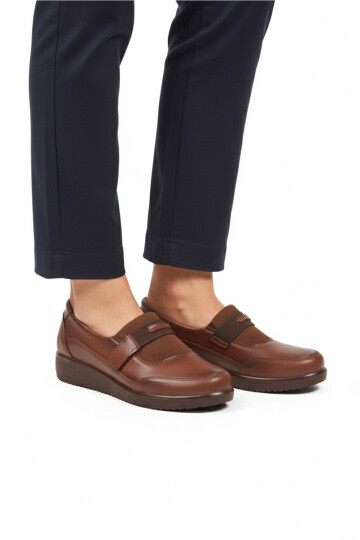 Tan Velcro Anatomic Lightweight Flexible Womens Casual Shoes 293127 Z