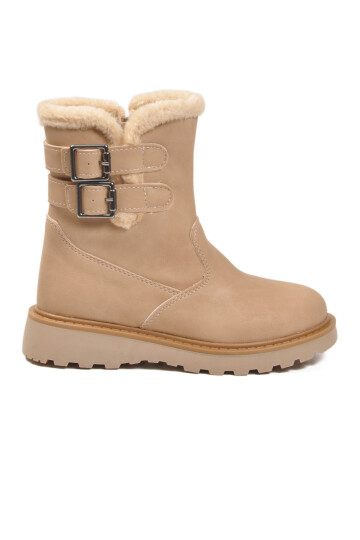 Bej İçi Polarlı Kaymaz Kız Çocuk Bot Buckle F