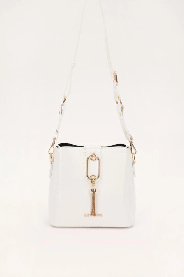 Beyaz Rugan Kadın Omuz Çantası 930126