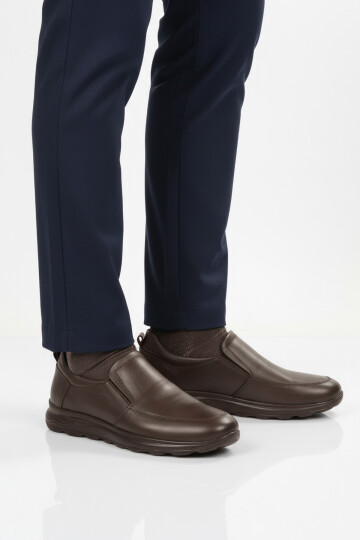 Kahve Hafif Bağcıksız Erkek Casual Ayakkabı 1612 M