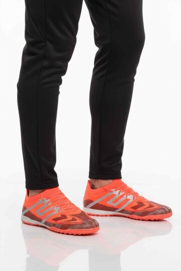 Kırmızı Gümüş Bilekten Lastikli Bağcıklı Unisex Halısaha Ayakkabısı GH-252-149 G