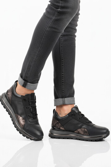 Lacivert Hakiki Deri Elastik Bağcıklı Erkek Casual Ayakkabı M533 M