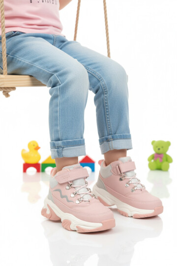 Pudra Geniş Kalıp Cırtlı Kız Çocuk Bot Evil P