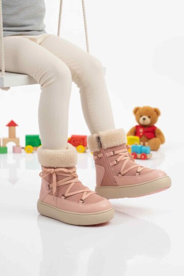 Pudra İçi Polarlı Kaymaz Kız Çocuk Bot Selis F