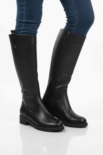 Siyah Cilt İçi Polarlı Fermuarlı Kadın Çizme 224578 Z