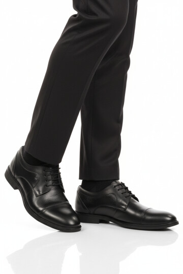 Siyah Hakiki Deri Erkek Klasik Ayakkabı 2499 M