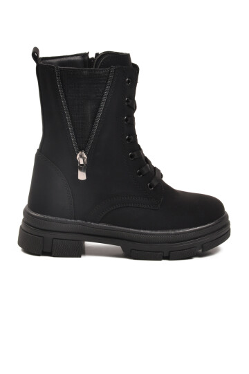 Siyah İçi Polarlı Kaymaz Taban Kız Çocuk Bot G-1001 F Frmr