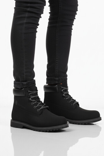 Siyah Nubuk Hakiki Deri Kaymaz Taban Unisex Bot Empresa G