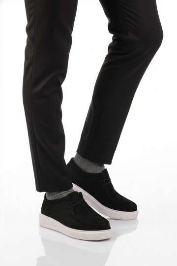 Siyah Nubuk Jel Taban Anatomik Erkek Casual Ayakkabı 1614 M