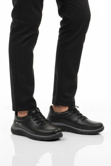 Siyah Bilekten Lastikli Erkek Spor Ayakkabı Flexible Pu M