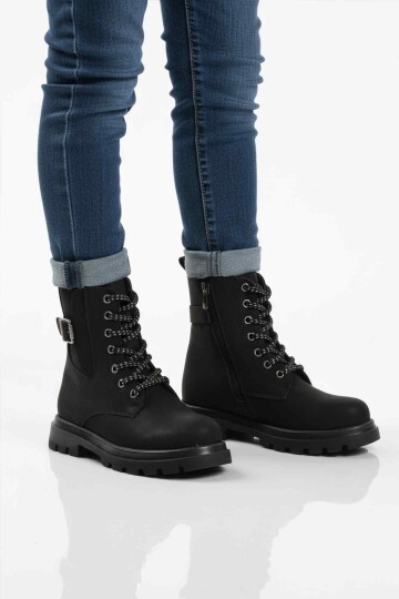 Siyah İçi Polarlı Kaymaz Kız Çocuk Bot Aleda F