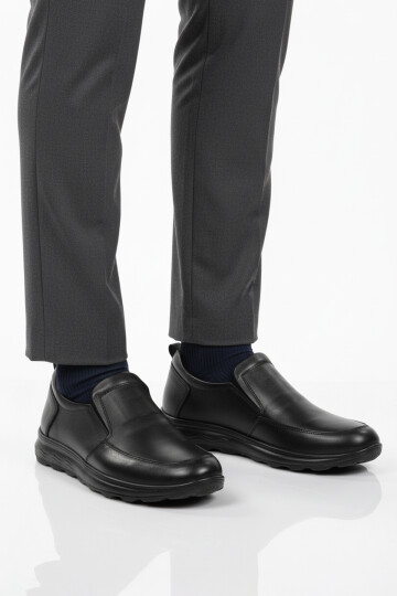 Siyah Hafif Bağcıksız Erkek Casual Ayakkabı 1612 M