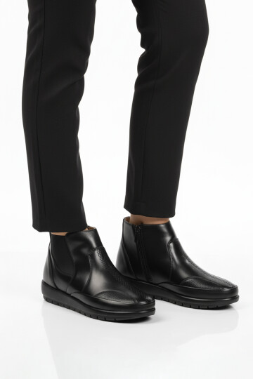 Siyah Jel Taban Anatomik Fermuarlı Kadın Bot 310 Z