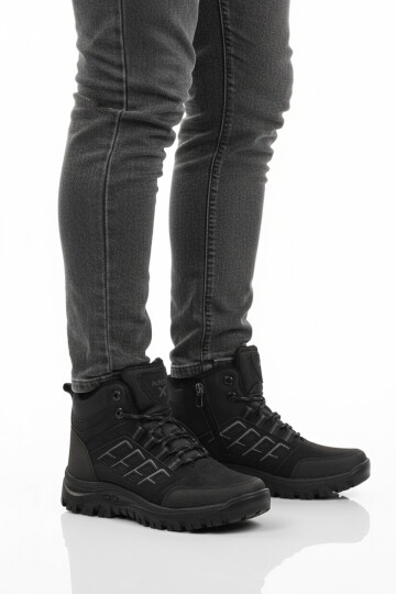 Siyah İçi Kürklü Kaymaz Taban Unisex Bot 700 G