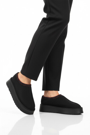 Siyah İçi Kürklü Kadın Casual Ayakkabı U-50 Z