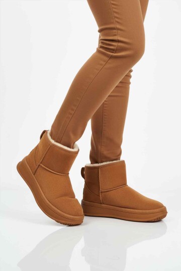 Taba Kürklü Soğuğa Dirençli Kaymaz Kadın Bot 25001 Z