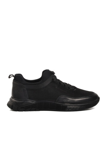 Black Nubuck Genuine Leather Mens Casual Shoes Lazne 102 21405 M