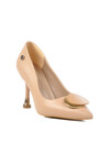 Beige Thin Heel Womens Evening Shoes PC-54025 Z