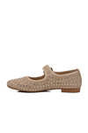 Beige Stone Embroidered Womens Ballerinas 354159 Z