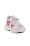 White Lilac Velcro Mesh Girls Sneakers Ruffon F