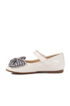 White Patent Leather Ribbon Lightweight Girls Ballerinas 180 B