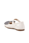White Patent Leather Ribbon Lightweight Girls Ballerinas 180 B