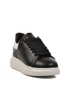 Beyaz Siyah Beyaz Hakiki Deri Erkek Sneaker Premium 02028 M