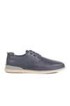 Navy Blue Genuine Leather Mens Casual Shoes Lion M