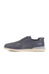 Navy Blue Genuine Leather Mens Casual Shoes Lion M