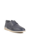 Navy Blue Genuine Leather Mens Casual Shoes Lion M