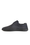 Navy Blue Nubuck Genuine Leather Mens Casual Shoes Lion M
