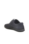 Navy Blue Nubuck Genuine Leather Mens Casual Shoes Lion M