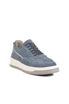 Blue Nubuck Genuine Leather Mens Casual Shoes LO2140-2090 M