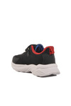 Black White Velcro Mesh Unisex Kids Sneakers Ruffon F