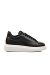 Black and White Genuine Leather Mens Sneaker Premium 02028 M