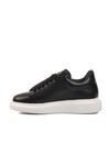 Black and White Genuine Leather Mens Sneaker Premium 02028 M