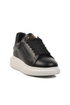 Black and White Genuine Leather Mens Sneaker Premium 02028 M