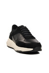 Siyah Hakiki Deri Erkek Sneaker Premium 5394 M